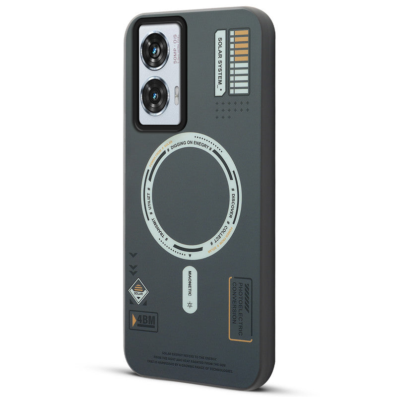 Mechanical Circuit Print Hard Back Cover For Motorola Edge 50 Fusion
