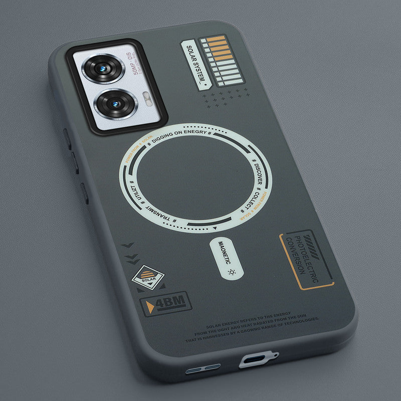 Mechanical Circuit Print Hard Back Cover For Motorola Edge 50 Fusion