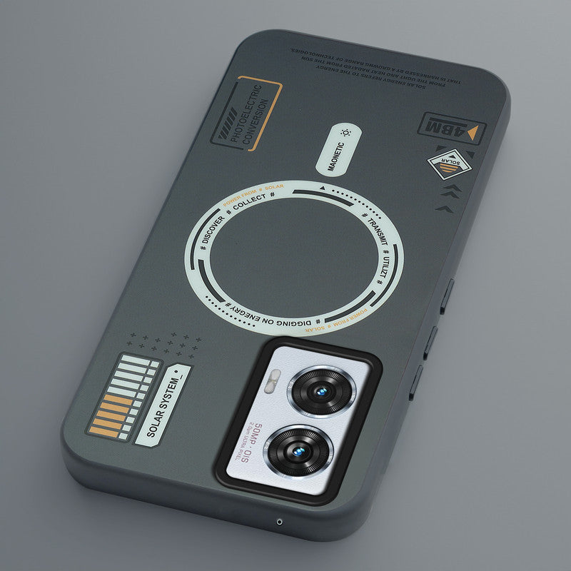 Mechanical Circuit Print Hard Back Cover For Motorola Edge 50 Fusion