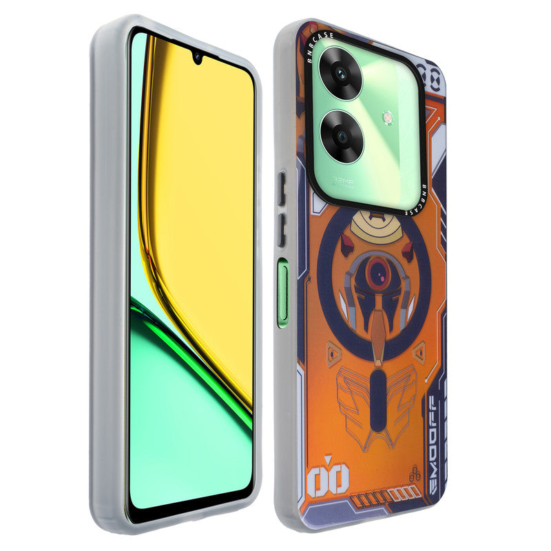 Colorful Reflective Circuit Prints Hard Back Protector Case For Realme C61