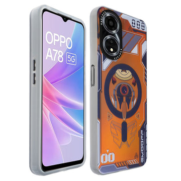 Colorful Reflective Circuit Prints Hard Back Protector Case For Oppo A78 5G