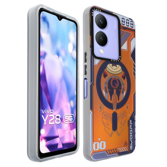 Colorful Reflective Circuit Prints Hard Back Protector Case For Vivo Y28 5G