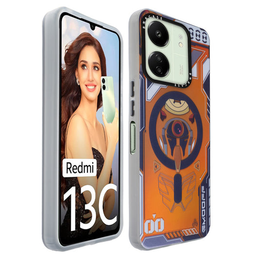 Colorful Reflective Circuit Prints Hard Back Protector Case For Redmi 13C 4G