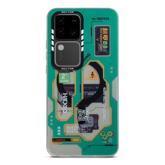 Mechanical Circuit Sector Print Hard Back Cover For Vivo V30 Pro 5G