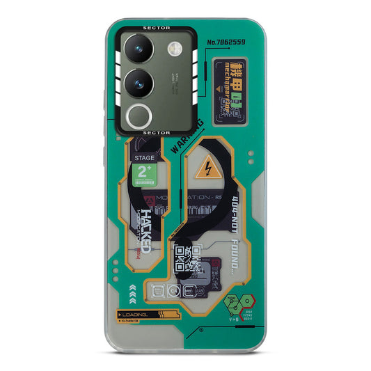 Mechanical Circuit Sector Print Hard Back Cover For Vivo Y200 5G