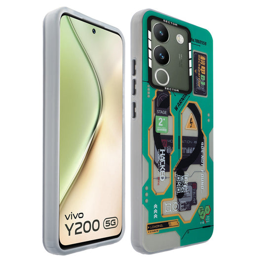 Mechanical Circuit Sector Print Hard Back Cover For Vivo Y200 5G