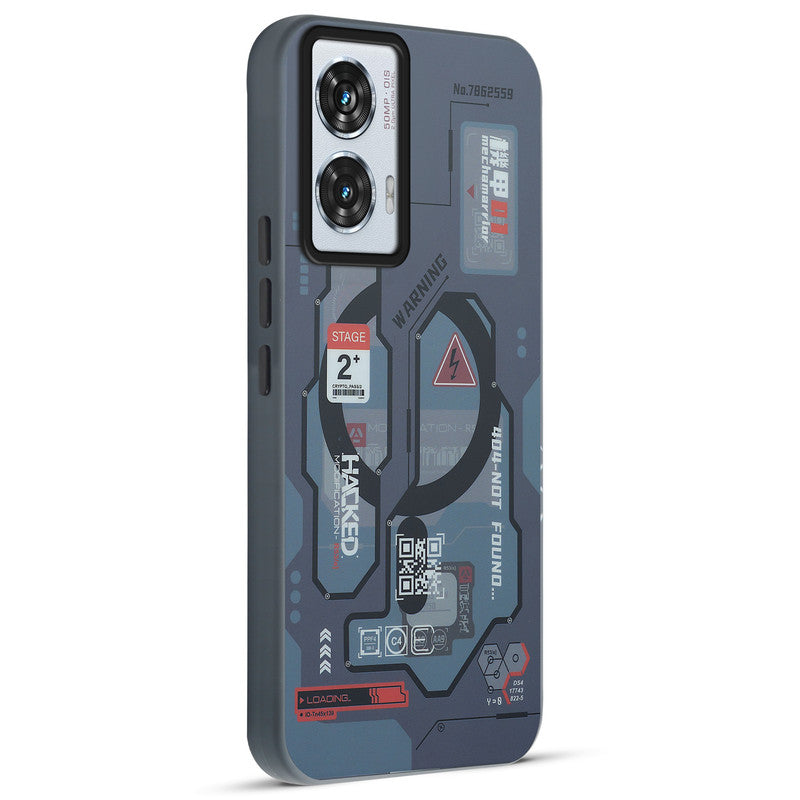 Mechanical Circuit Print Hard Back Cover For Motorola Edge 50 Fusion