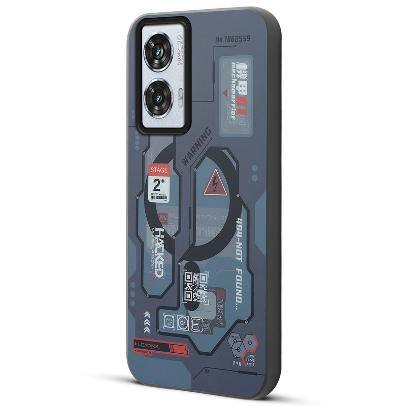 Mechanical Circuit Print Hard Back Cover For Motorola Edge 50 Fusion