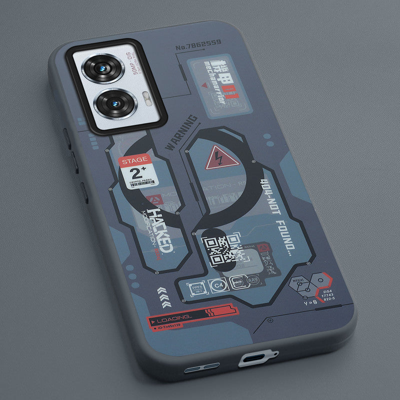 Mechanical Circuit Print Hard Back Cover For Motorola Edge 50 Fusion