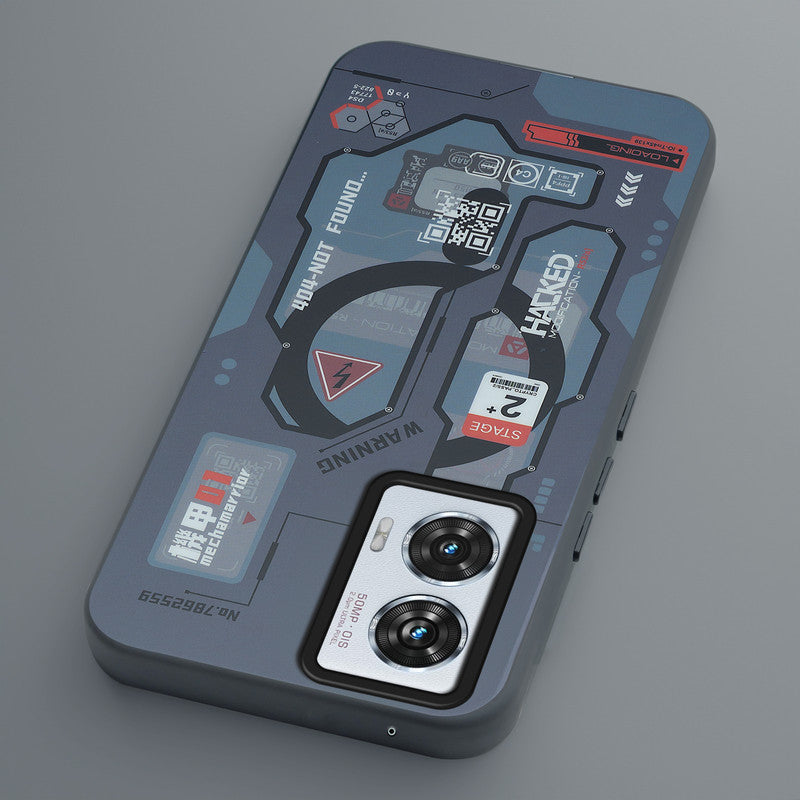 Mechanical Circuit Print Hard Back Cover For Motorola Edge 50 Fusion