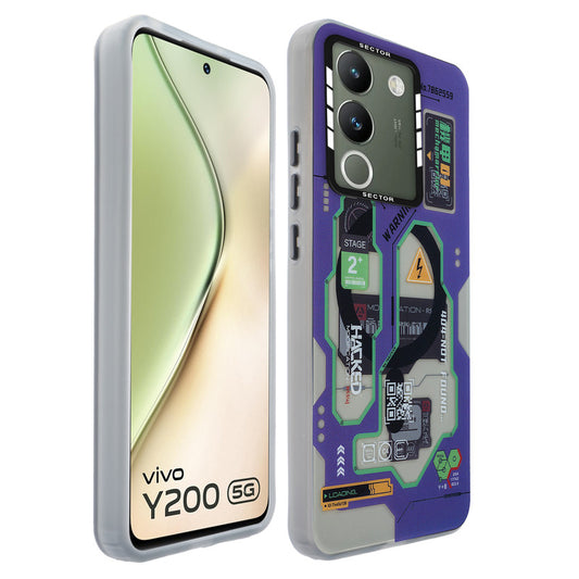 Mechanical Circuit Sector Print Hard Back Cover For Vivo Y200 5G