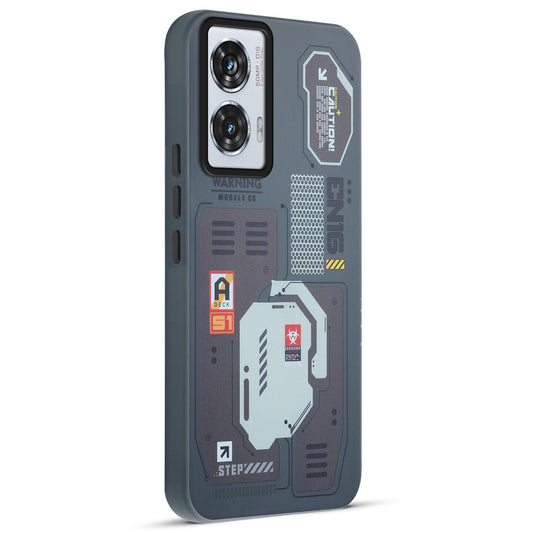 Mechanical Circuit Print Hard Back Cover For Motorola Edge 50 Fusion