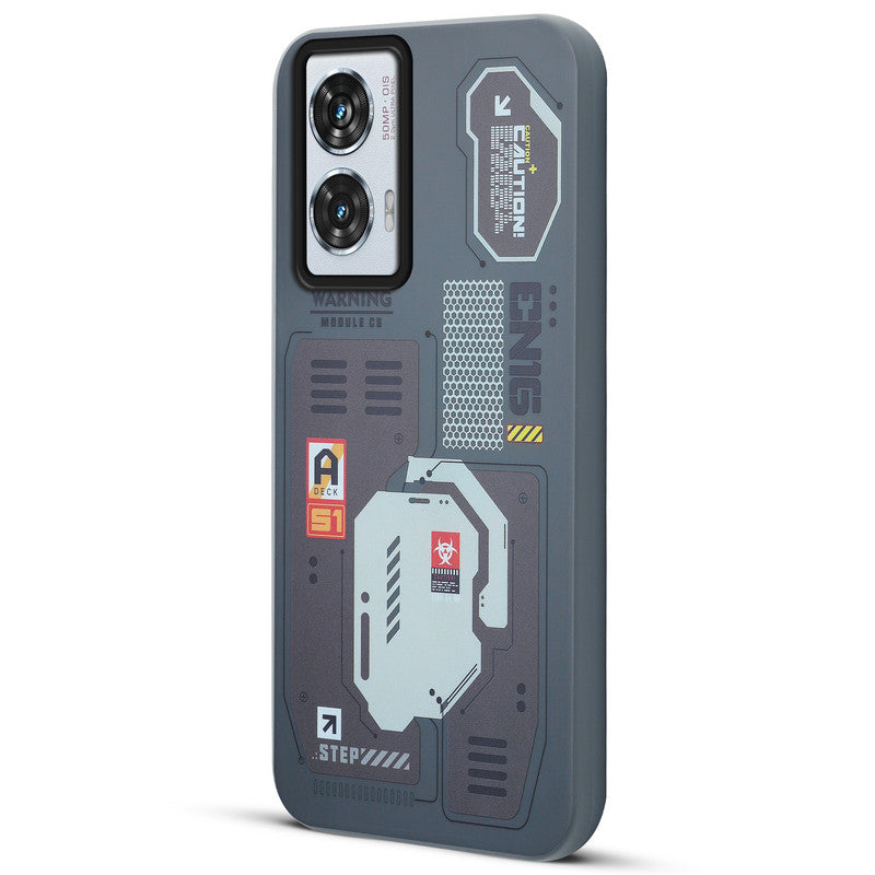 Mechanical Circuit Print Hard Back Cover For Motorola Edge 50 Fusion