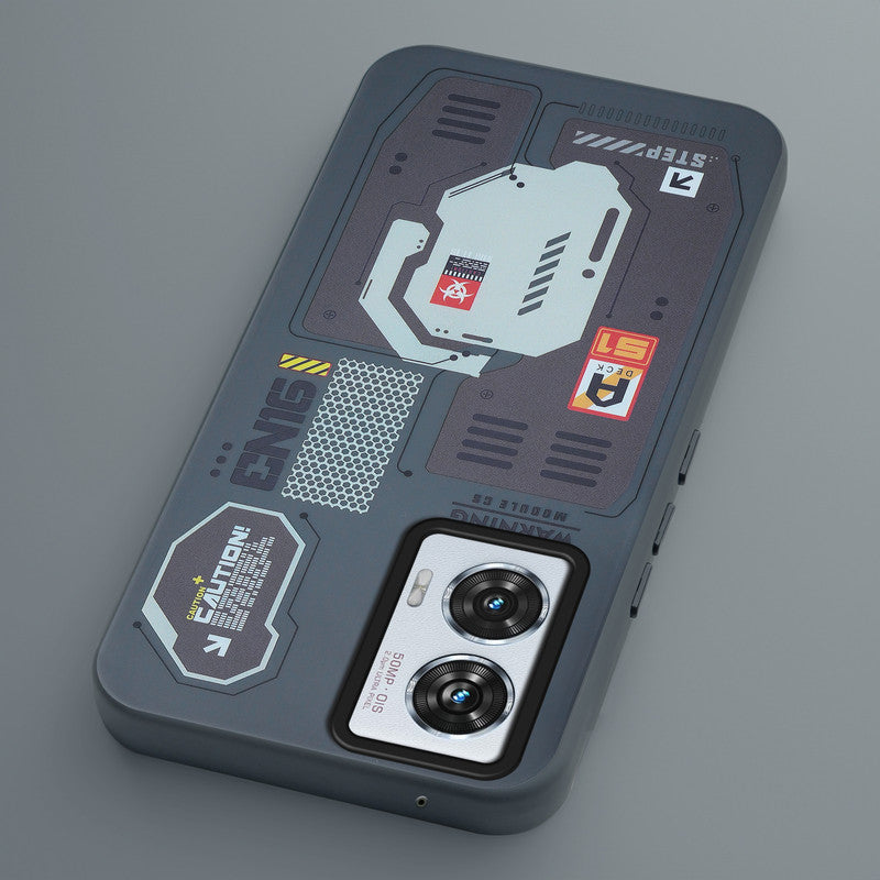 Mechanical Circuit Print Hard Back Cover For Motorola Edge 50 Fusion