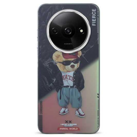 Night Glow & Shiny Hard Phone Cover with Silver Camera Ring For Redmi A3 2024