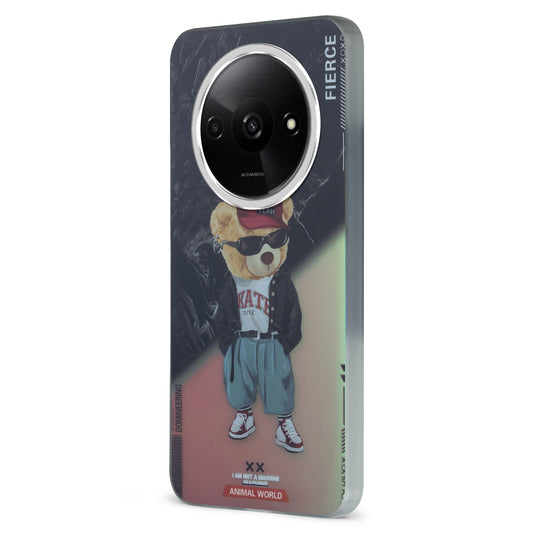 Night Glow & Shiny Hard Phone Cover with Silver Camera Ring For Redmi A3 2024