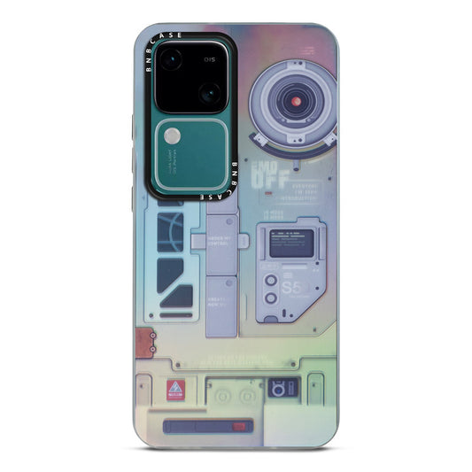 Colorful Reflective Circuit Prints Hard Back Protector Case For Vivo V30 5G