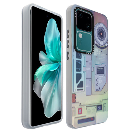 Colorful Reflective Circuit Prints Hard Back Protector Case For Vivo V30 5G