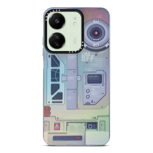 Colorful Reflective Circuit Prints Hard Back Protector Case For Redmi 13C 4G