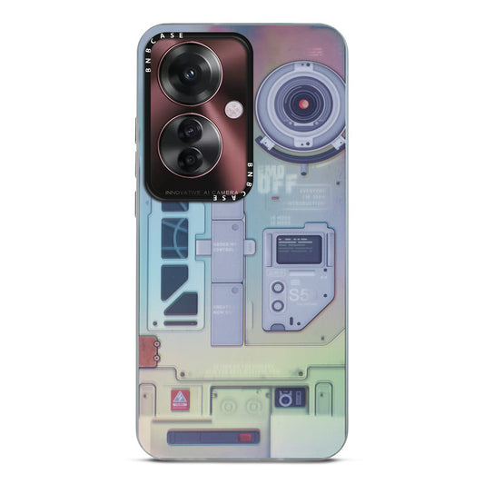 Colorful Reflective Circuit Prints Hard Back Protector Case For Oppo F25 Pro 5G