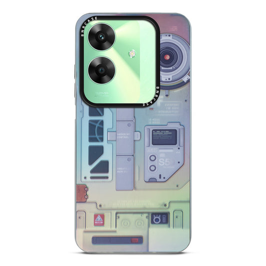 Colorful Reflective Circuit Prints Hard Back Protector Case For Realme C61