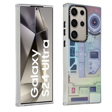 Colorful Reflective Circuit Prints Hard Back Protector Case For Samsung S24 Ultra 5G