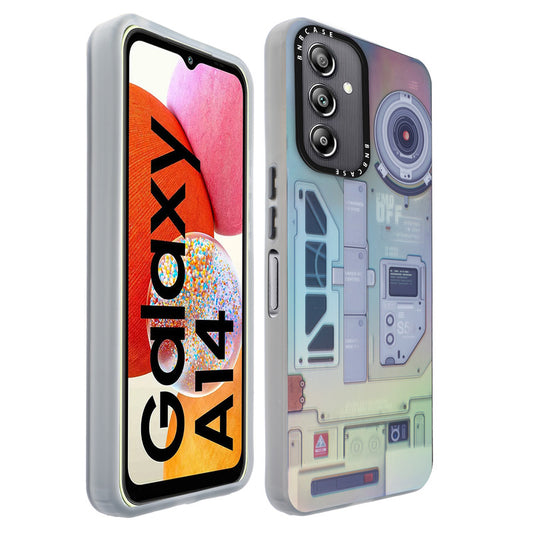 Colorful Reflective Circuit Prints Hard Back Protector Case For Samsung A14 4G