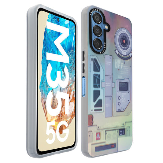 Colorful Reflective Circuit Prints Hard Back Protector Case For Samsung M35 5G