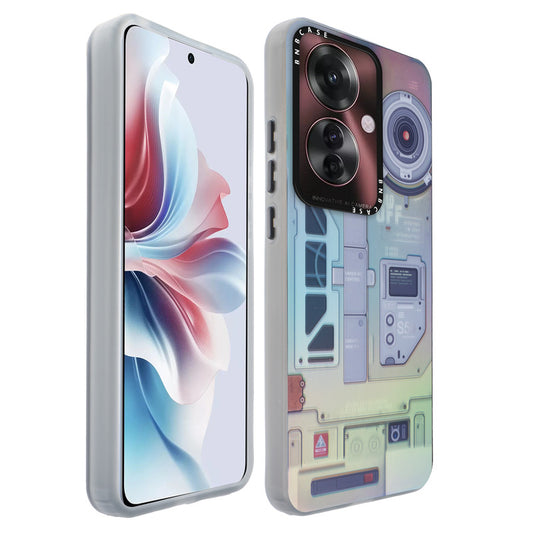 Colorful Reflective Circuit Prints Hard Back Protector Case For Oppo F25 Pro 5G