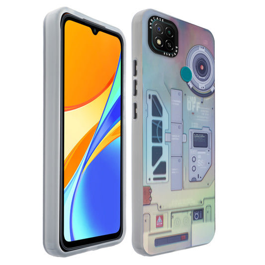 Colorful Reflective Circuit Prints Hard Back Protector Case For Redmi 9C