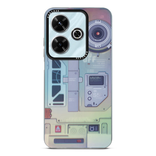 Colorful Reflective Circuit Prints Hard Back Protector Case For Poco M6 Plus 5G