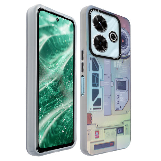 Colorful Reflective Circuit Prints Hard Back Protector Case For Poco M6 Plus 5G