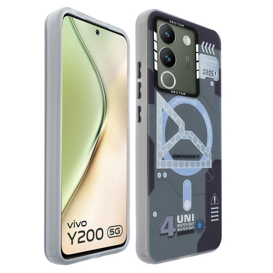 Mechanical Circuit Sector Print Hard Back Cover For Vivo Y200 5G