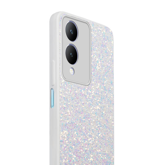 Sparkling Glitter Sequin Case with Camera Shield Back Cover For Vivo Y17s