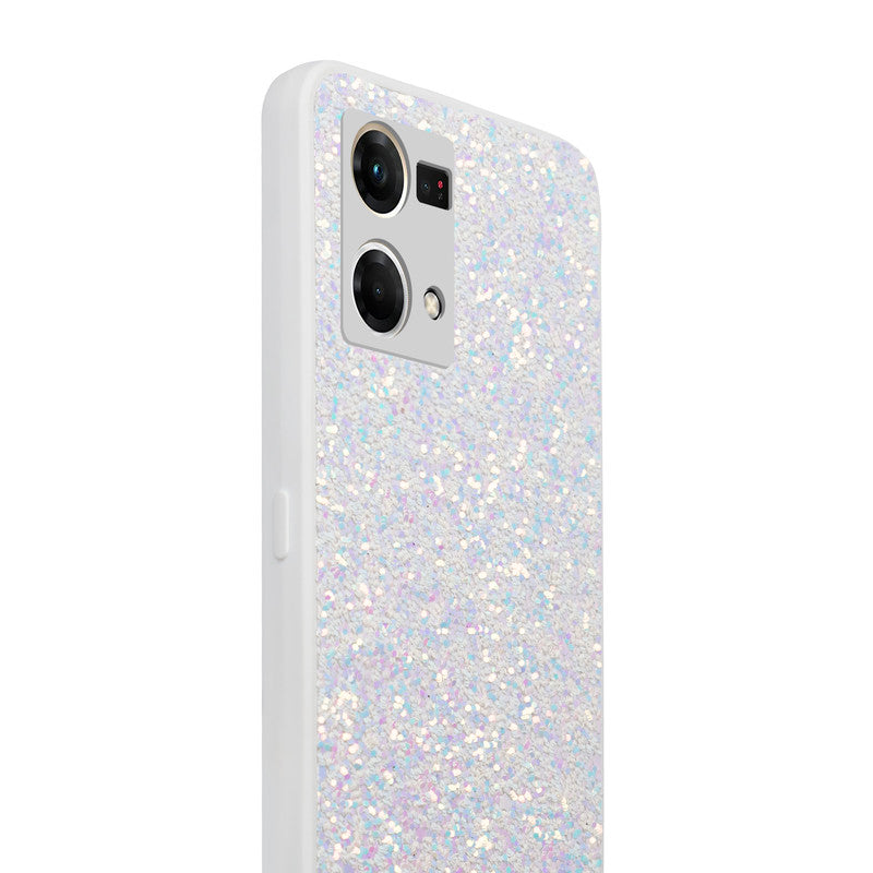 Sparkling Glitter Sequin Case with Camera Shield Back Cover For Oppo F21s Pro 4G