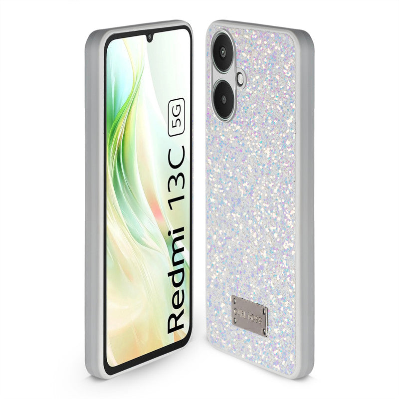 Sparkling Glitter Sequin Case with Camera Shield Back Cover For Redmi 13C 5G