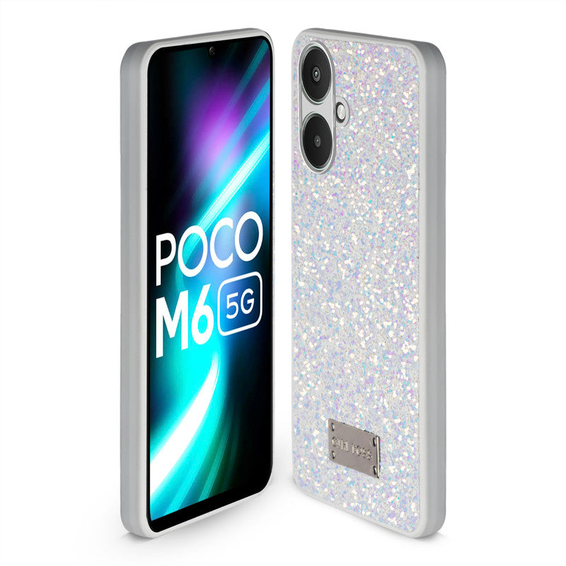 Sparkling Glitter Sequin Case with Camera Shield Back Cover For Poco M6 5G