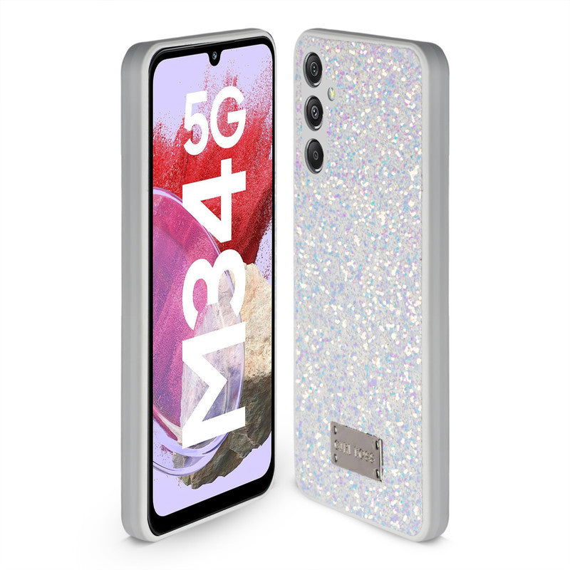 Sparkling Glitter Sequin Case with Camera Shield Back Cover For Samsung M34 5G