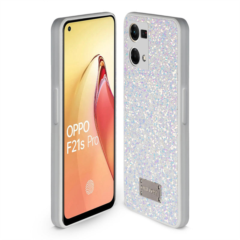 Sparkling Glitter Sequin Case with Camera Shield Back Cover For Oppo F21s Pro 4G