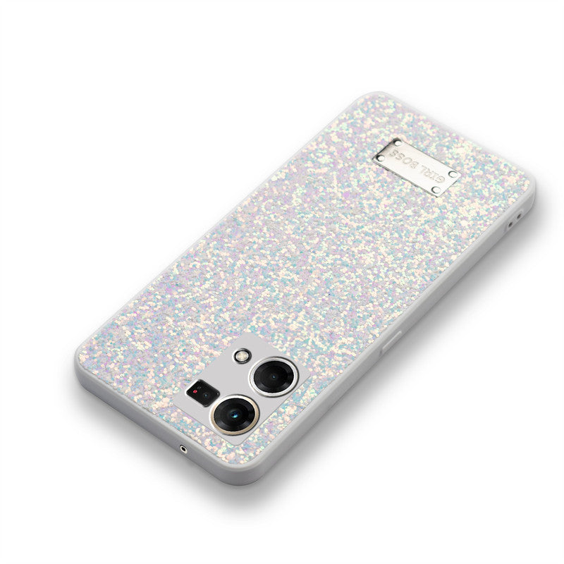 Sparkling Glitter Sequin Case with Camera Shield Back Cover For Oppo F21s Pro 4G