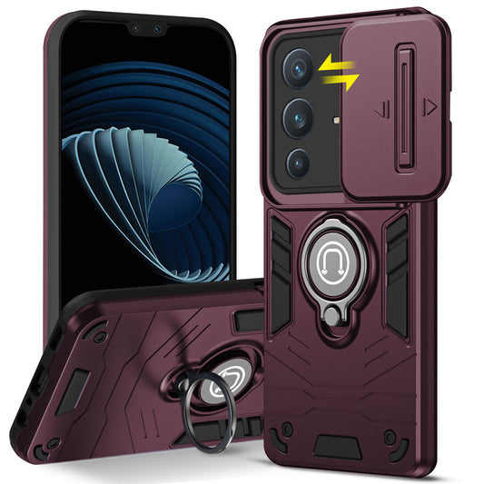 Ultra Rugged Armor Case with Rotating Ring Holder & Shutter Camera Protection Back Case For Vivo V23 5G