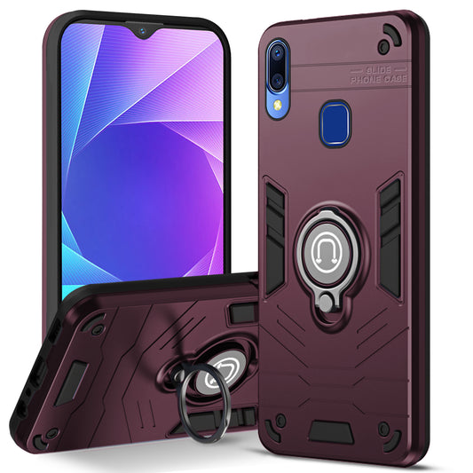 Ultra Rugged Armor Case with Rotating Ring Holder Back Case For Vivo Y95