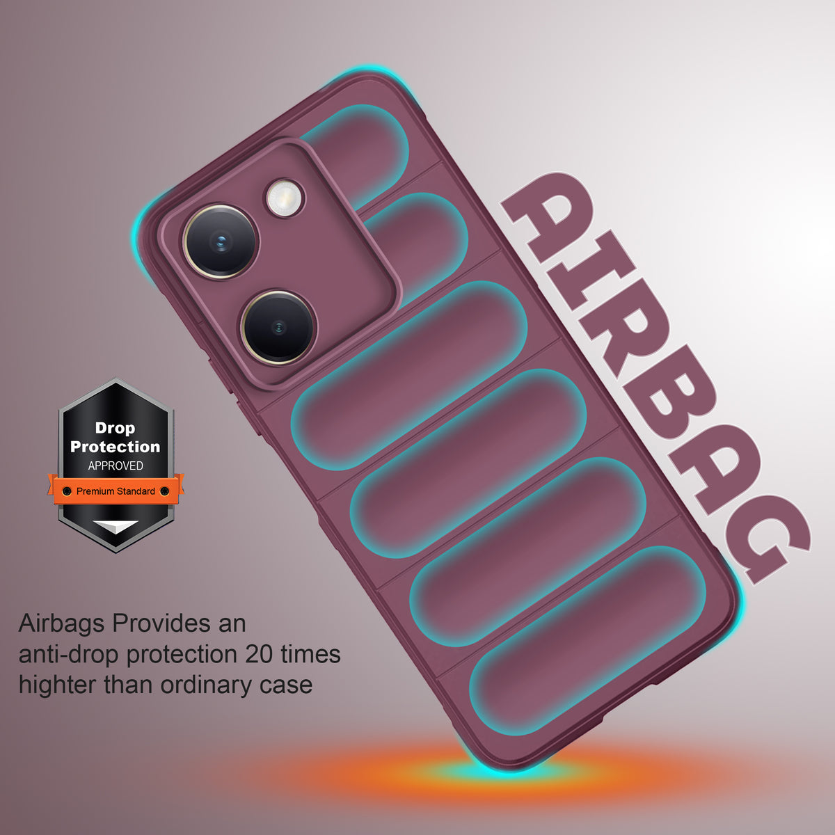 Soft Silicone Comfort Grip Back Cover Case For Vivo Y200 Pro 5G