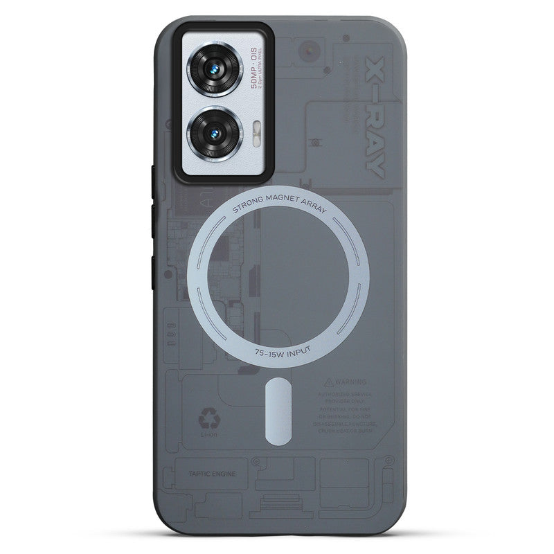 Mechanical Circuit Print Hard Back Cover For Motorola Edge 50 Fusion