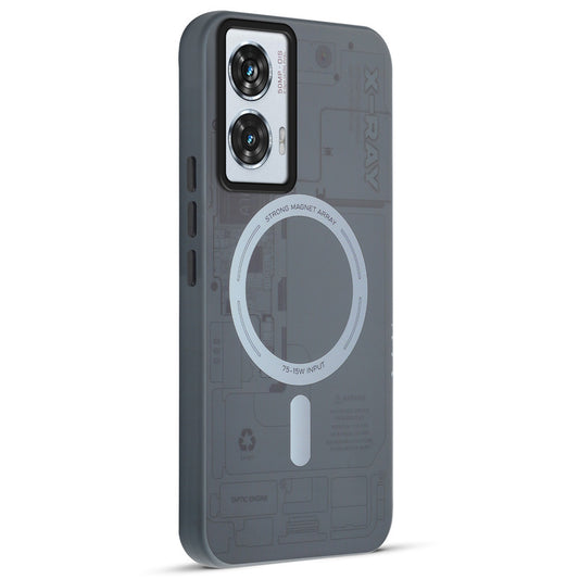Mechanical Circuit Print Hard Back Cover For Motorola Edge 50 Fusion