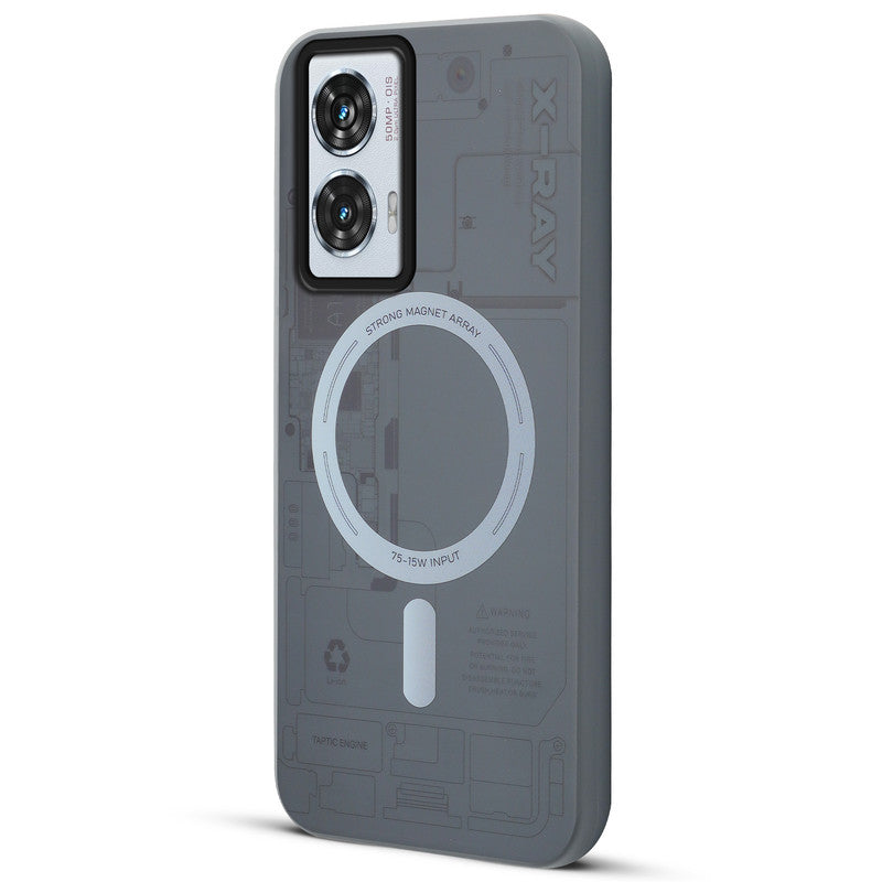 Mechanical Circuit Print Hard Back Cover For Motorola Edge 50 Fusion