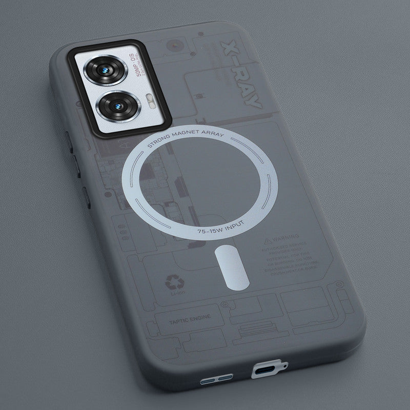 Mechanical Circuit Print Hard Back Cover For Motorola Edge 50 Fusion