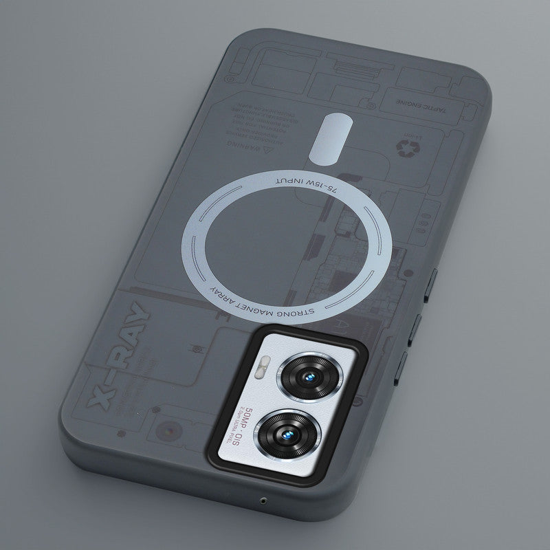 Mechanical Circuit Print Hard Back Cover For Motorola Edge 50 Fusion