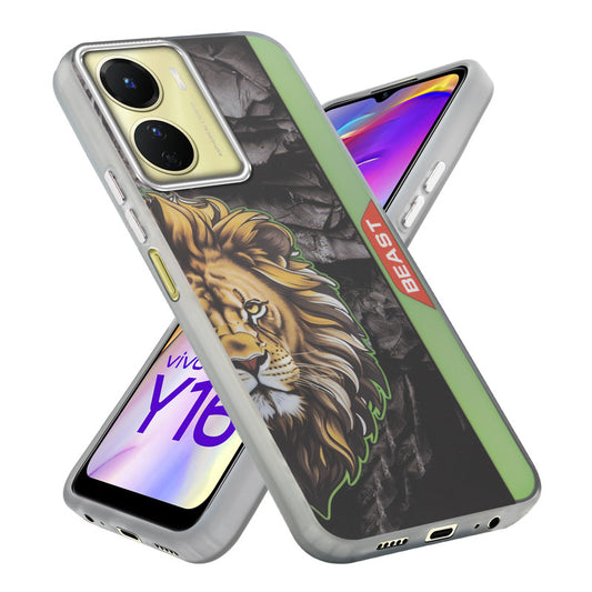 Beast Mode Animal Printed Back Case For Vivo Y16 With Hard Back & Glow Effect