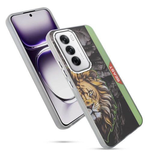 Beast Mode Animal Printed Back Case For Oppo Reno 12 5G With Hard Back & Glow Effect